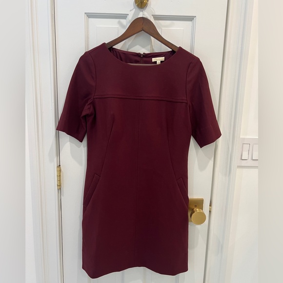 Shoshanna Burgundy Dress Half Sleeve Women's Size 6 - Picture 1 of 4